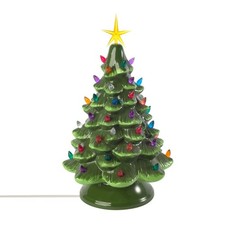 Ceramic Light-Up Christmas Tree with Train Base and Candy Cane Ornaments Yes - a paper sticker or brand name — listing 3