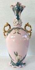 Vintage Art Nouveau Style Textured Pottery Vase with Stylized Floral Relief No marks at all — listing 2