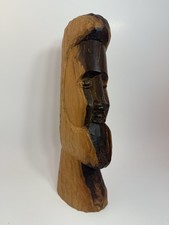 Carved Tiki Totem Statue with Smiling Face, Approx. 3-4 Feet Tall — listing 6