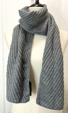 AllSaints Gray Plaid Blanket Scarf, Wool/Viscose, 44" x 40" — listing 5