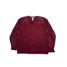 Dark Red Marled Knit Long Sleeve Top with Side Buttons and Elbow Patches — listing 2