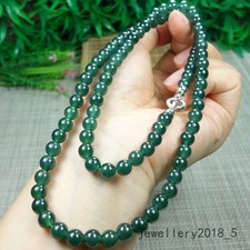 Handcrafted Beaded Statement Necklace with Large Jade Bead Pendant, Bone Beads and Silver-Tone Spacers — listing 2