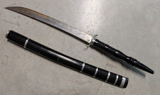 Southeast Asian Dha Sword with Hand-Carved Wooden Scabbard and Handle — listing 5