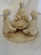 Hand-Painted Mexican Clay Reclining Woman Figurine with Serving Man (2-Piece Set) — listing 6