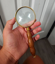 Handheld Dual-Lens Magnifying Glass with Black Plastic Handle