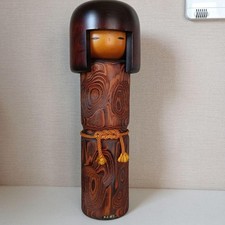 Japanese Creative Kokeshi Doll, Girl with Red Bow and Floral Kimono — listing 3