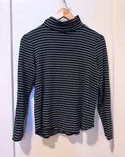 Jones New York Quilted Cotton Snap-Placket Pullover, Cream with Mint Trim, Size M — listing 3