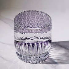 Cut Crystal Old Fashioned Whiskey Tumbler with Vertical Panel Cuts and Star-Cut Base — listing 2