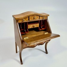 Miniature Dollhouse Wooden Writing Desk with Quill, Inkwell and Papers, listing 2