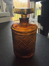 Hand-Blown Art Glass Decanter Vase with Amber Swirl Base — listing 6