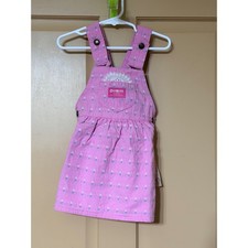 OshKosh B'gosh Girls Pinafore Dress, Purple Gingham Floral & Butterfly Print, Size 3T — listing 2