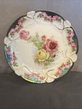 Antique German Porcelain Handled Cake Plate with Water Lilies — listing 4