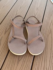 Teva Women's Black Leather Cork-Footbed Ankle-Strap Sandals with Purple Accent, listing 2