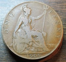 1909 Edward VII British Bronze Farthing (Darkened Finish) — listing 6