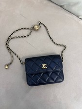 Chanel Mini Flap Bag Black Caviar Leather Crossbody — listing 2