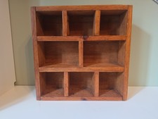 Vintage Wooden Compartmentalized Storage Shelf / Cubby Unit (Pine, Stained) — listing 5