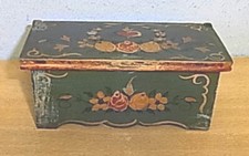 Vintage German Bauernmalerei Dollhouse Bedroom Furniture Set — Hand-Painted Blue Bavarian Folk-Art Miniatures (6 Pieces) — listing 2
