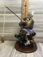 Chinese Shiwan (Shekwan) Mudman Figure of a Seated Fisherman — listing 6
