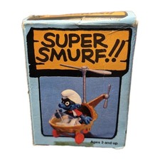Vintage 1982 Schleich Peyo Smurf PVC Figurine on Wallace Berrie Card - Fireman/Black Outfit Fireman Smurf — listing 4