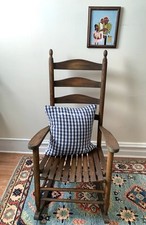 Antique Primitive Ladderback Side Chair with Woven Splint Seat — listing 6