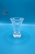 Vintage Pressed Glass Bud Vase with Fan-Rim, Silver Painted Finish — listing 2