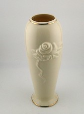 Lenox Ivory China Embossed Rose Trumpet Vase with Scalloped Rim — listing 6