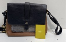Fossil Waxed Canvas & Leather Crossbody Messenger Bag
