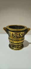 Antique Cast Brass Apothecary Mortar with '1825' Date, Twin Handles