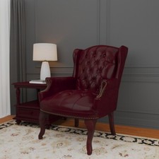 Pair of Mauve Velvet Queen Anne Wingback Chairs — listing 5