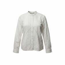 Zara White Denim Eyelet Embroidered Cropped Vest Top — listing 5