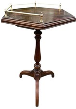 Vintage Style Accent Side Table with Gallery Top and Splayed Saber Legs — listing 5