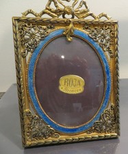 Pair of Antique Oval Framed Artworks (viewed from reverse), Wood-Backed with Wire Hangers