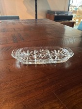 Cut Glass Lid with Pointed Finial, Clear Diamond & Bar Cut Pattern (5.25" x 4") — listing 3