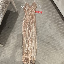 B. Smart Iridescent Sequin V-Neck Prom Gown with Lace-Up Back and Side Slit — listing 6