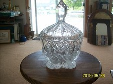 Pressed Crystal Vase with Frosted Rose & Floral Rim, Scalloped Top — listing 2