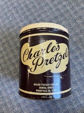 Vintage Charles Chips Pretzels Tin Can with Speckled Lid