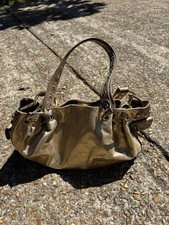 Kathy Van Zeeland Brown Suede & Patent Leather Crown Logo Satchel Handbag — listing 3