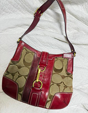 Coach Hampton Signature Jacquard Satchel with Horsebit Detail, Brown/Khaki — listing 4