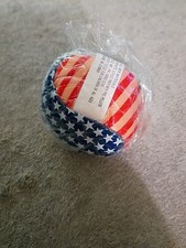 Patriotic Bean Bag Teddy Bear with American Flag Hat and Chest Patch — listing 4