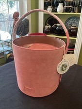 Spartina 449 Daufuskie Island Linen-Blend Drawstring Bucket Handbag with Black & Cream Cross Print