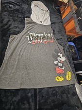 sleeveless hoodie Disneyland Resort Sleeveless Hooded Pullover Top with Castle & Rainbow Graphic