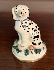 Vintage Porcelain Dalmatian Dog Figurine in Crouching Pose Foil/paper sticker present — listing 2