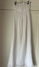 Kookaï Black Linen Strapless Shirred Bodice Maxi Dress, AU 10 / FR 38