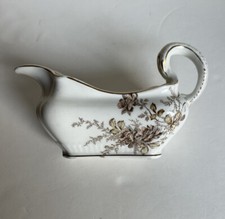 Vintage Gold Floral Transferware Dinnerware Set - Multiple Plates, Bowls, Rimmed Soup Bowls, Platter and Gravy Boat — listing 4