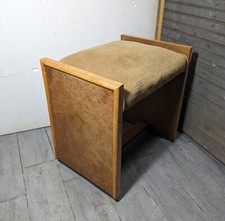 Vintage 1940s Art Deco Waterfall Mahogany Vanity Bench / Piano Stool with Floral Upholstered Seat — listing 5