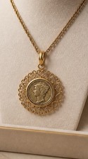 1941 Mercury Dime Mounted in Coin Bezel Pendant
