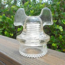 Vintage Clear Glass Insulator with Ribbed Body and Ringed Ends — listing 3