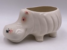 Ceramic Bowl with Silhouette Hippopotamus/Animal Head Design in Brown and Cream — listing 4