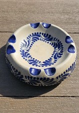 Vintage Mexican Drip-Glaze Pottery Ashtray with Center Match Holder, Multicolor — listing 4