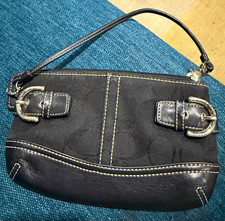Coach Signature Jacquard Double Zip Wallet Wristlet, Black/Grey — listing 3